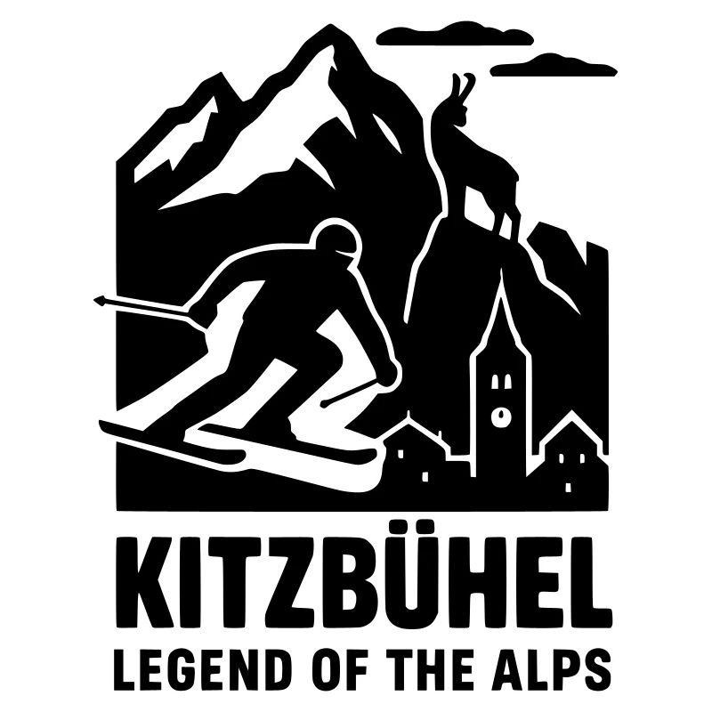 Silhouette de vacances de ski et de sports d'hiver à Kitzbühel