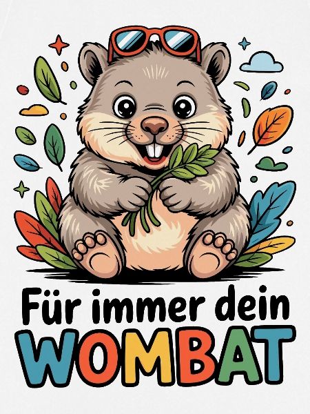 Wombat mit Blättern