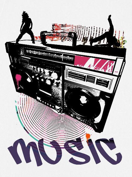 Iconic Ghettoblaster with Breakdancer.