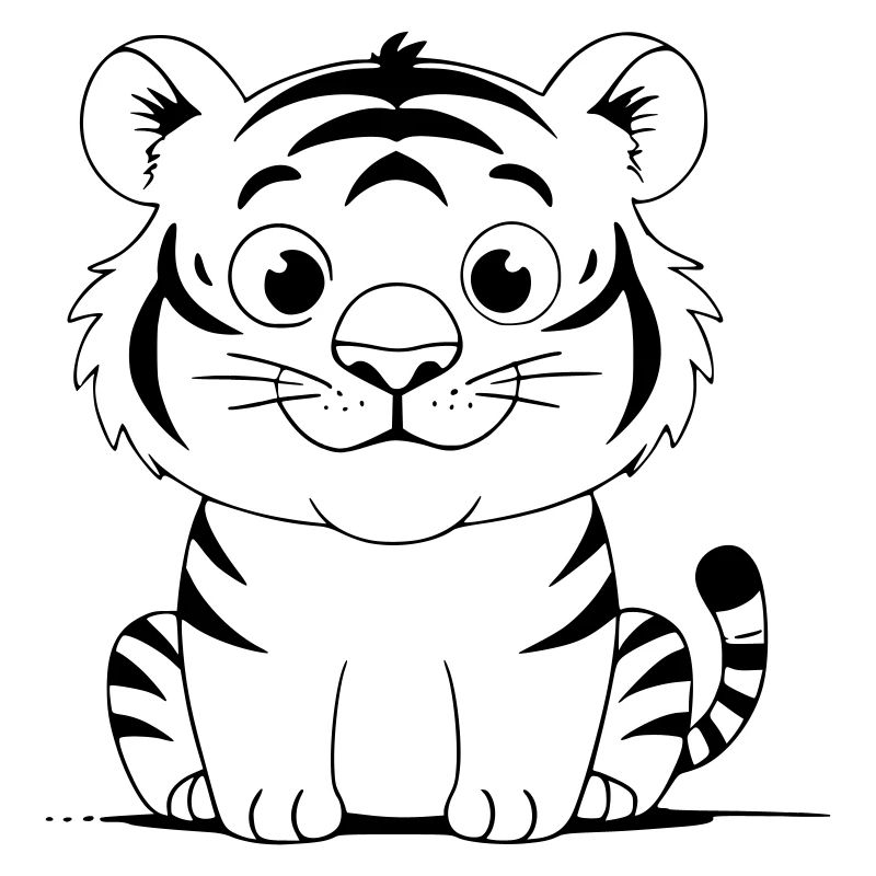 Tigre mignon - Conception d’animaux de dessin animé drôle