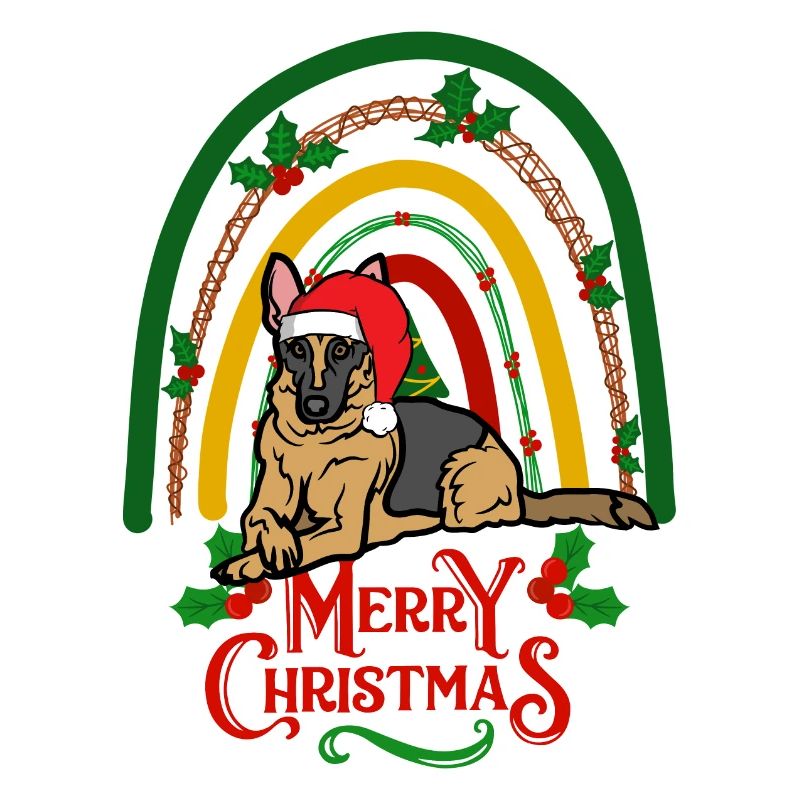 Christmas German Shepherd