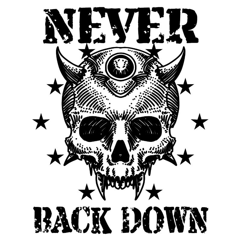 Schädel never back down Widerstand