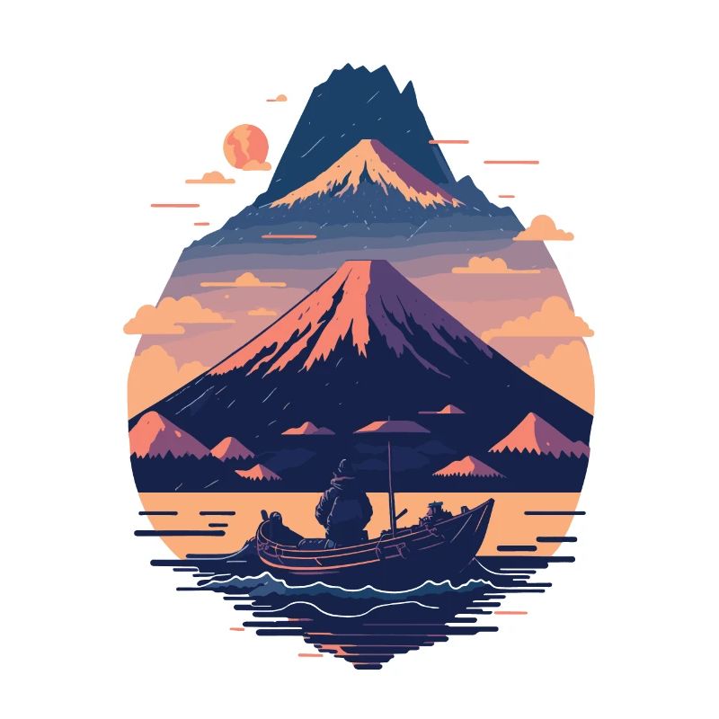 Serene Mount Fuji Sunset Peaceful River Scenery