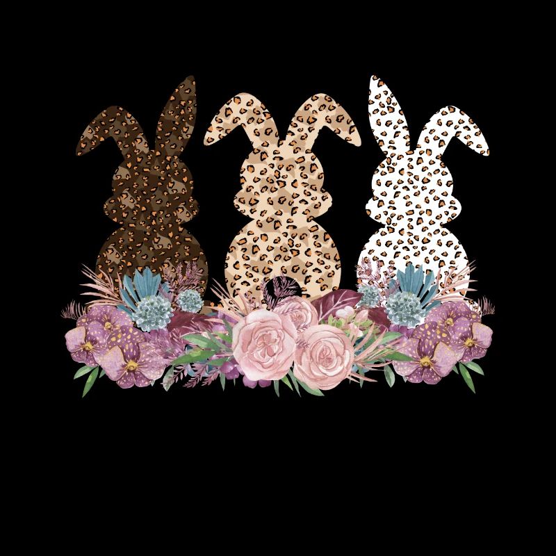 Funny Easter with Leopard Print Flowers Easter