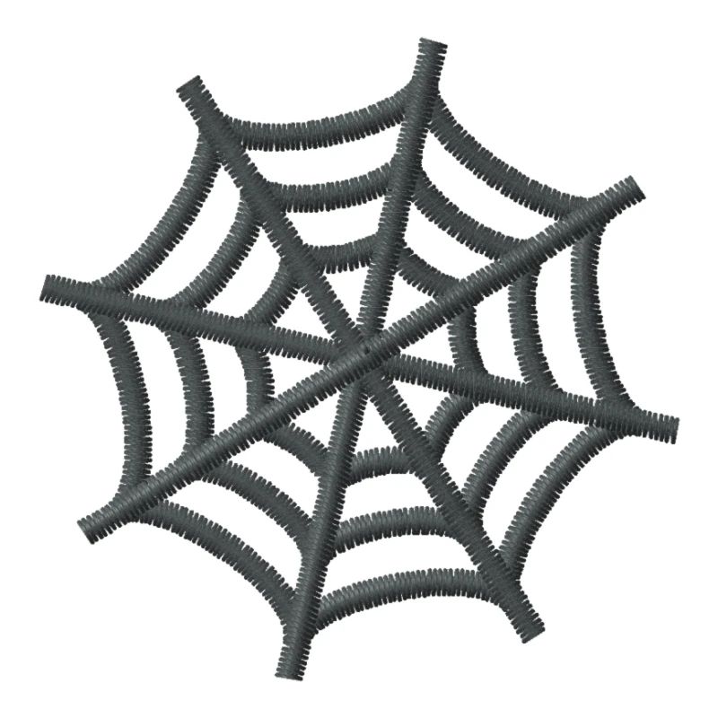Embroidered spider web
