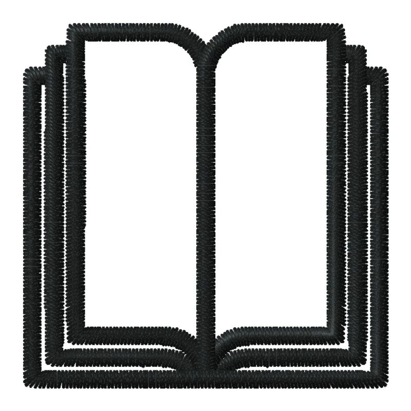 Embroidered open book