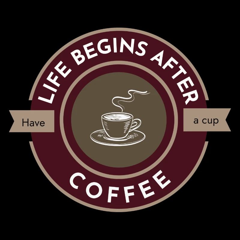 Das Leben beginnt nach dem Kaffee, trinken Sie eine Tasse düster