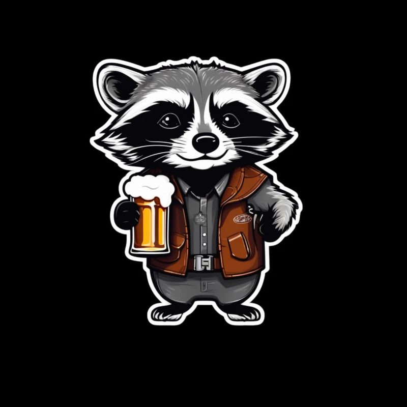 Waschbär mit Bier Lecker Bierchen Bier Meme