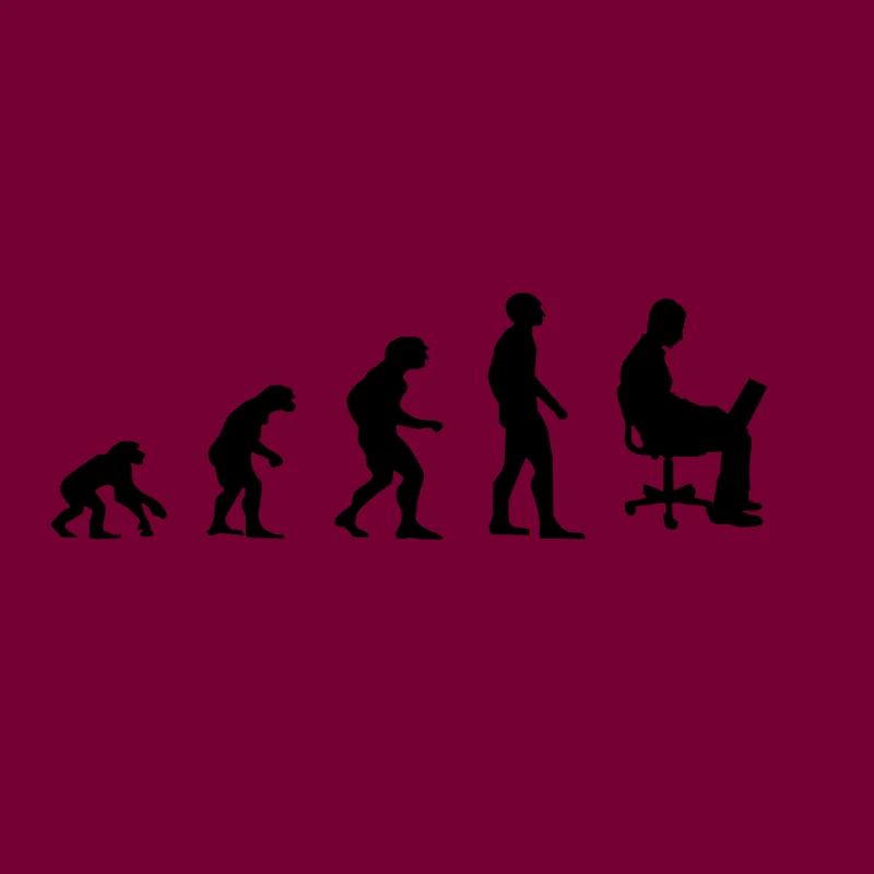 Evolution Mann am Laptop, Arbeit, Pc
