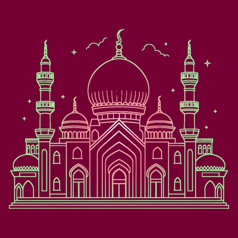 Moschee Stern Halbmond stilisiert grün oder schwarz