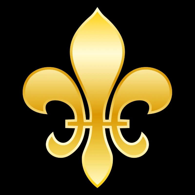 Fleur de Lys / Fleur de Lis Metallic gold look