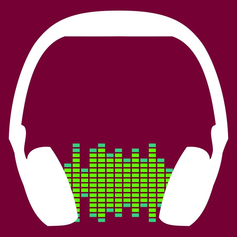 Casque Techno Music Party Equalizer Waves Logo