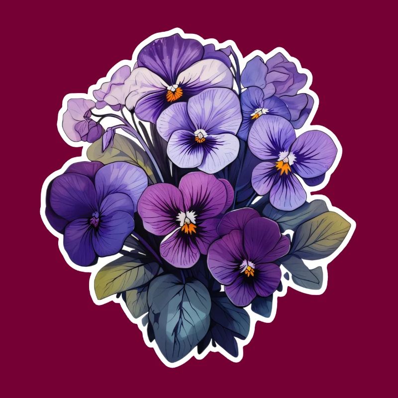 Pensée beaucoup de fleurs