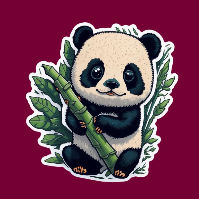 Cute Panda with Bamboo