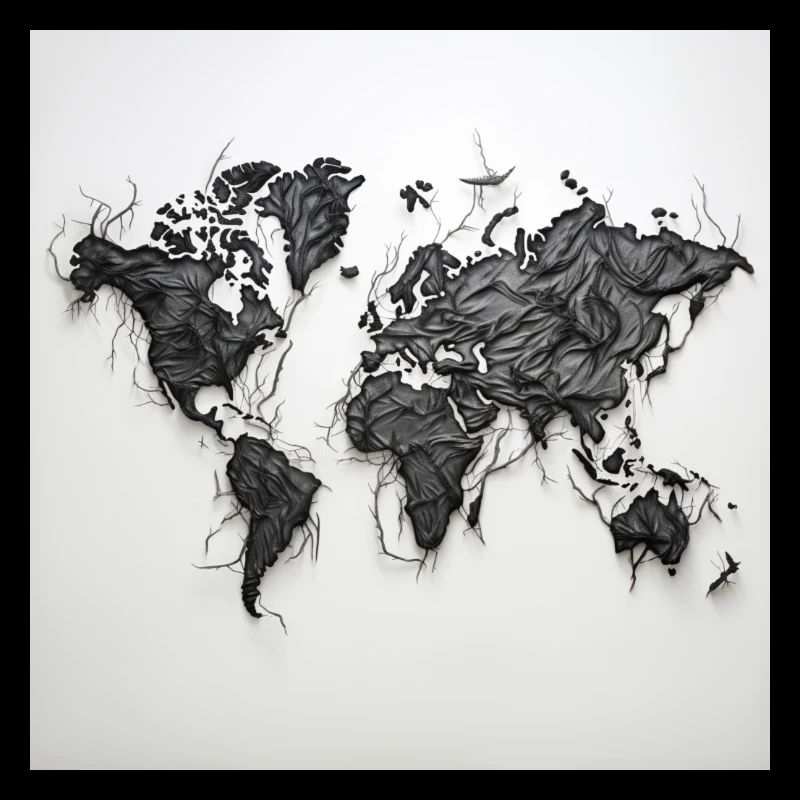 world map black and withe