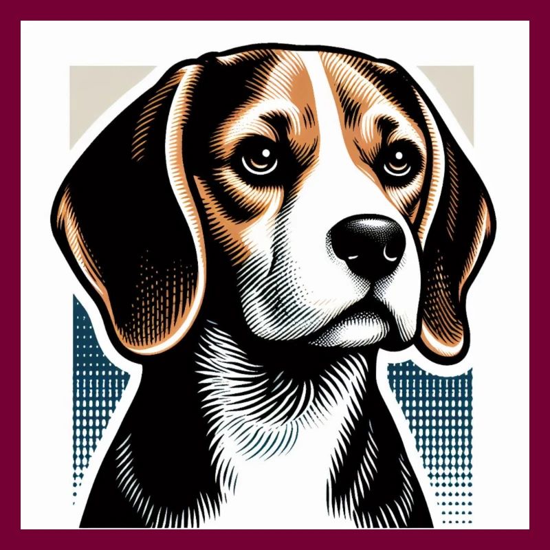 Style vectoriel de risographie Beagle