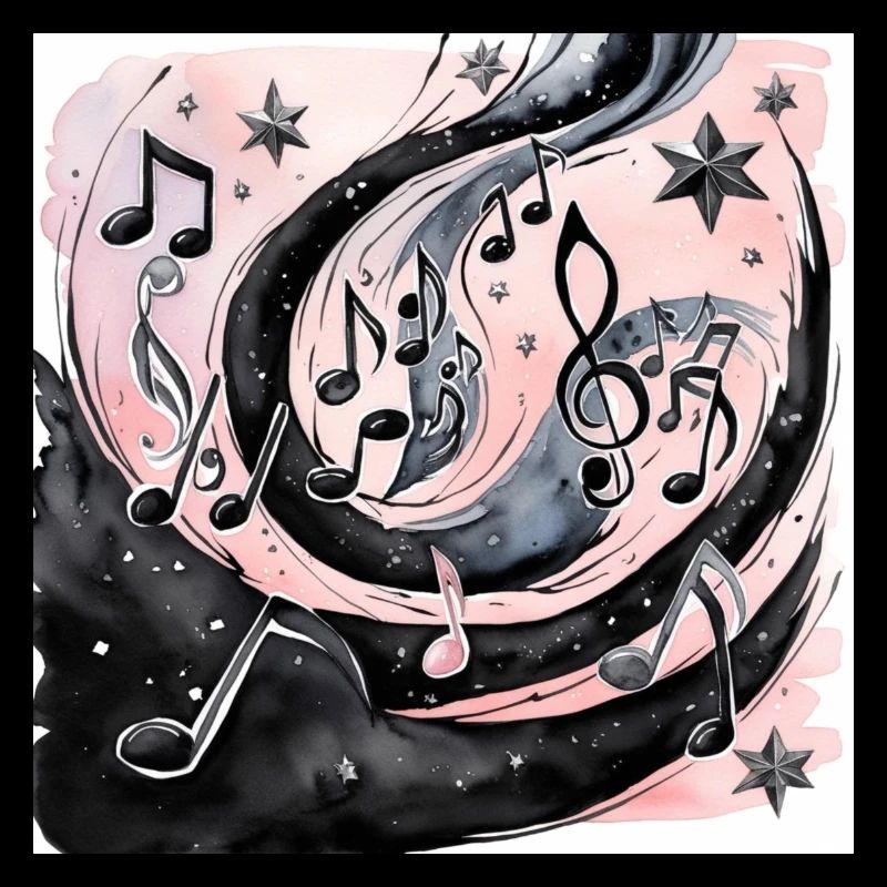 Music Black Light Notes Multiple Floating Heaven