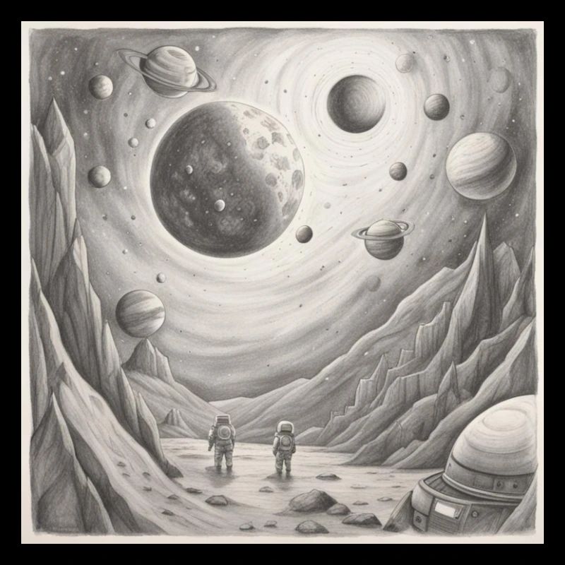 thème de l'espace en graphite