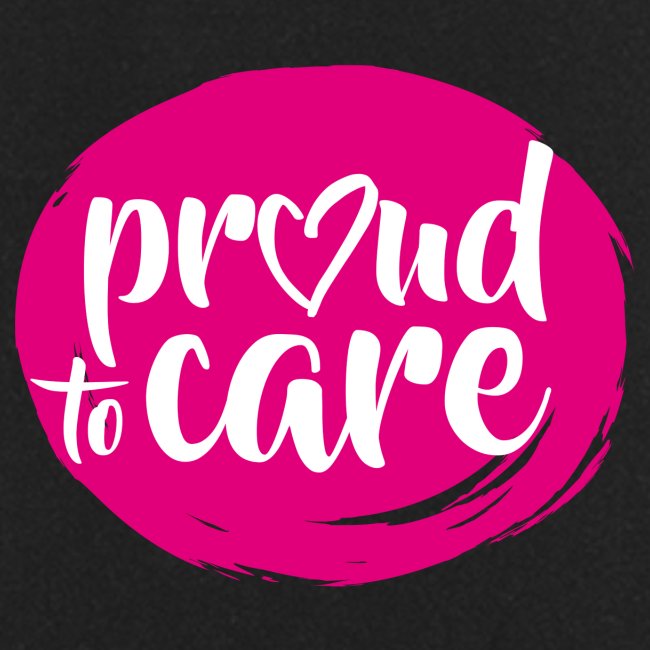 Für stolze Pflegeprofis: proud to care - Logo rund