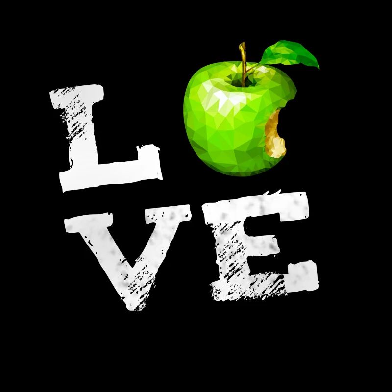J’adore le fruit pomme, vert mordu en off icône PC plaisir de nerd
