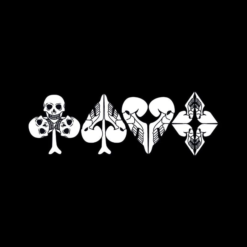 Croix spade cœur vérifier comme un crâne