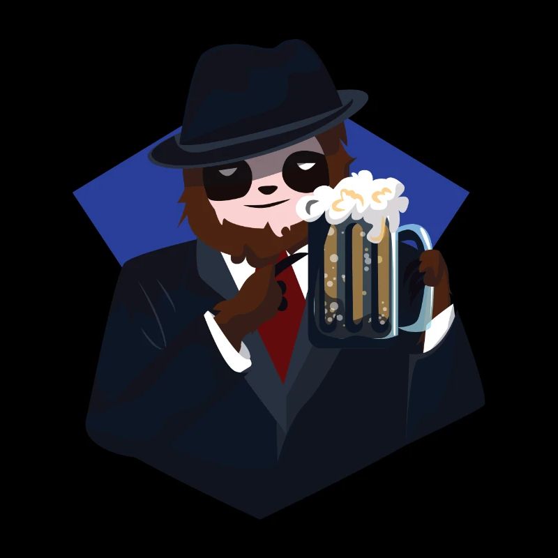 Mafia Faultier mit Bier