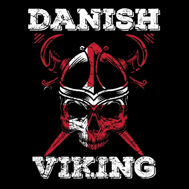 Dänemark Flagge Totenkopf Skull Wikinger