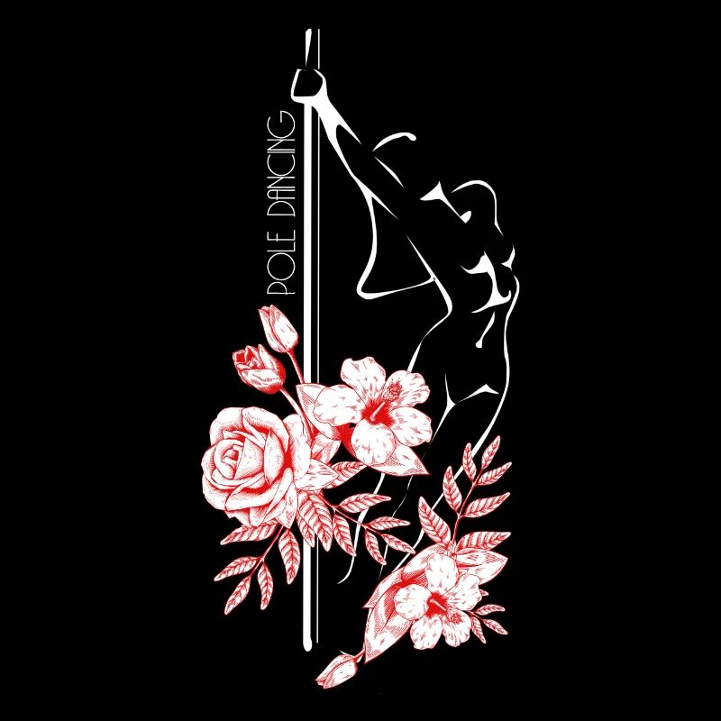 Cadeau cool de danse de bâton de fleur