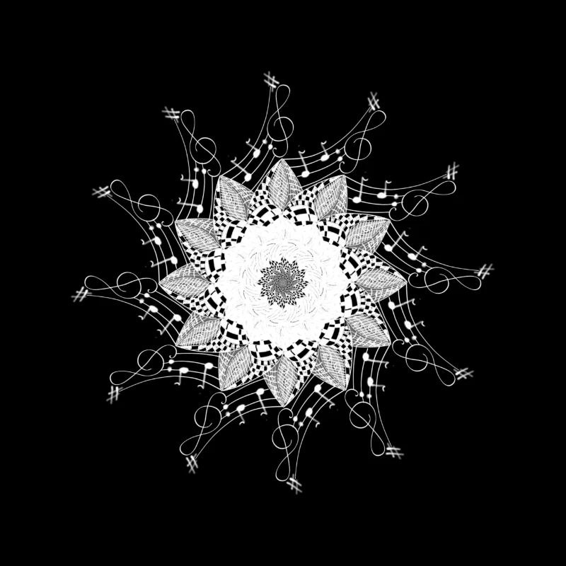Musical Mandala Snowflake Pattern