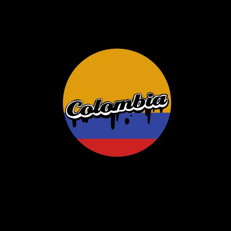 Drapeau colombien avec lettrage vintage