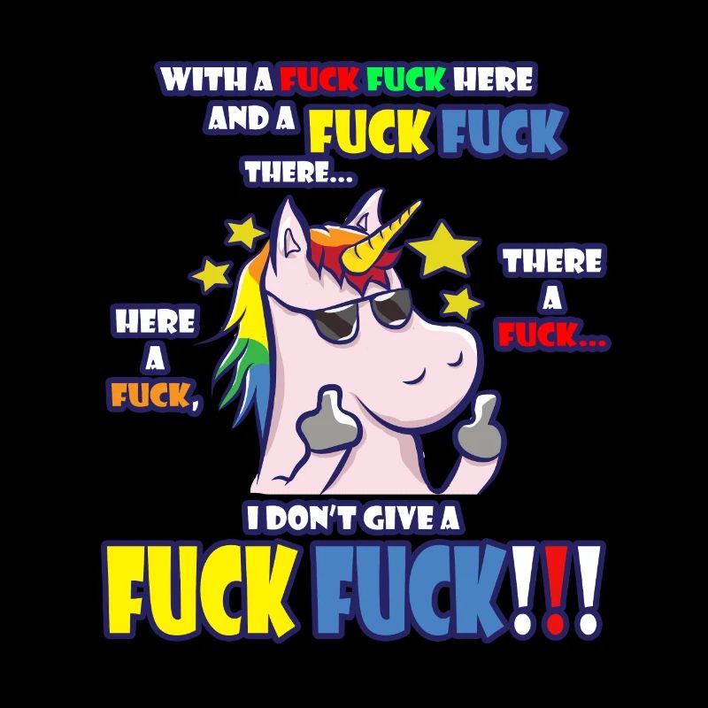 Naughty unicorn with a provocative statement