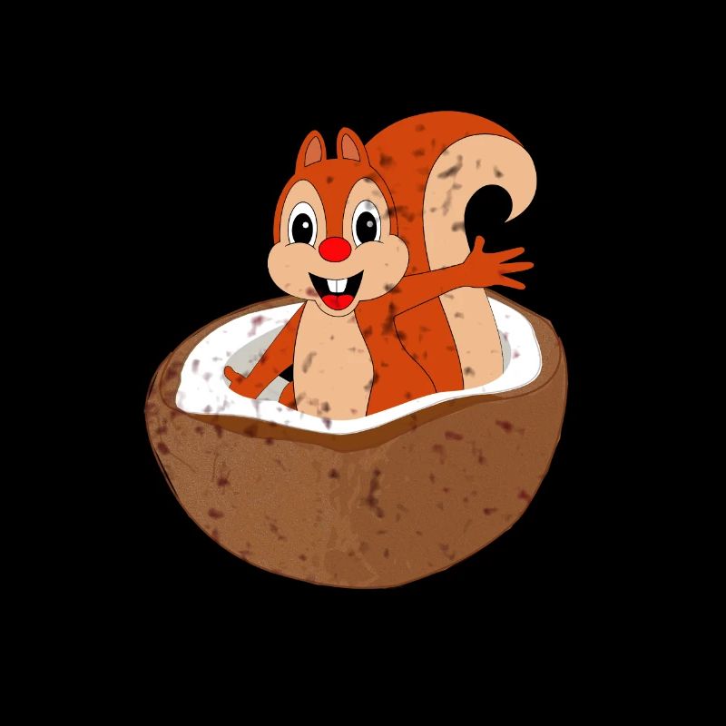 Eichhörnchen und Nuss Haselnuss Baumnuss Eichel