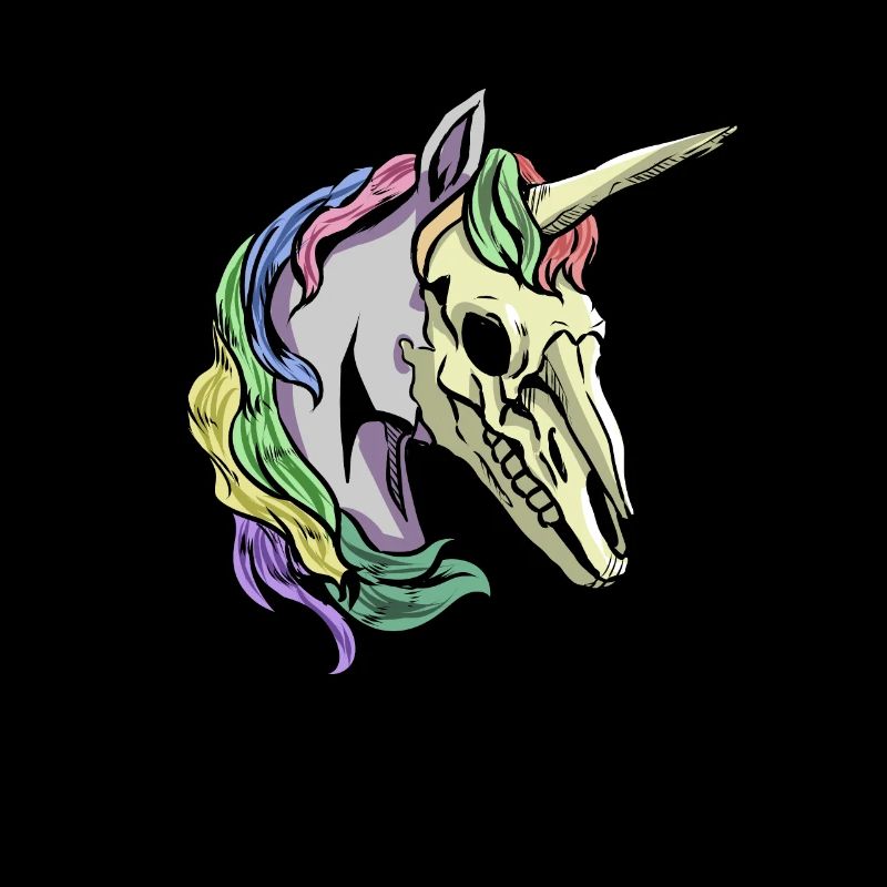 cooles gruseliges Einhorn Schädel Skelett