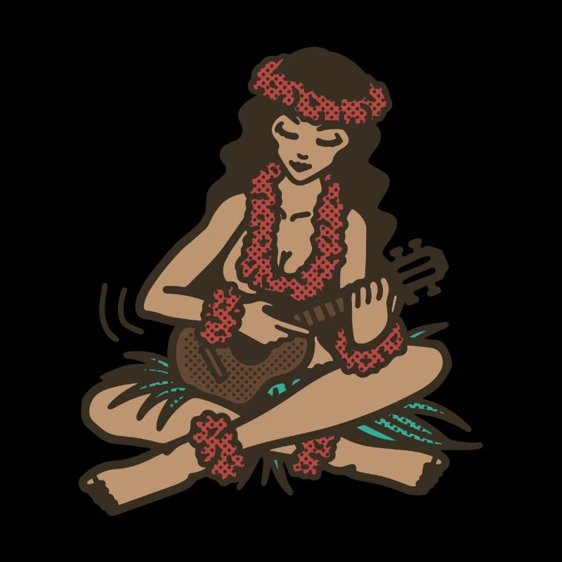 Hula Mädchen mit Ukulele