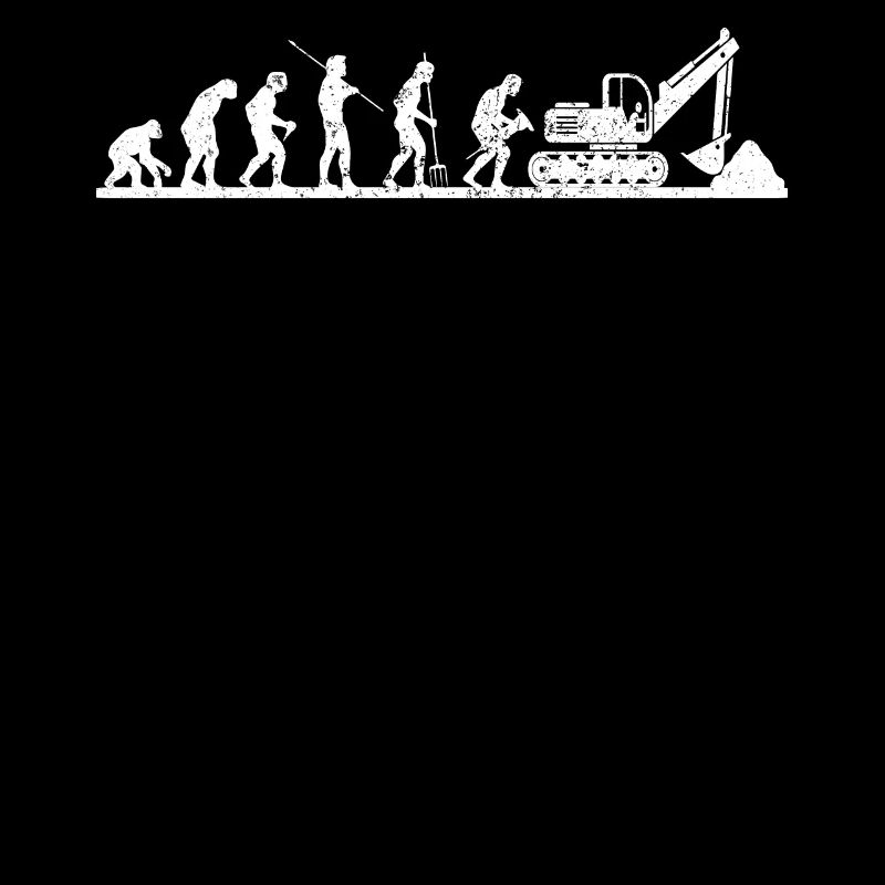 Funny excavator driver digging excavator evolution
