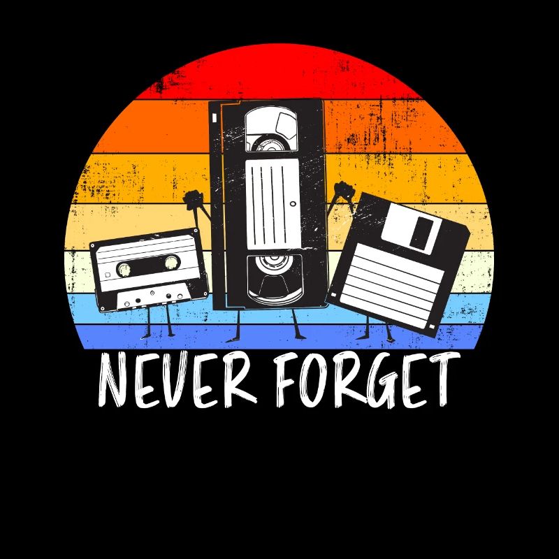 Vintage Cassette Floppy DISK VHS Never Forget