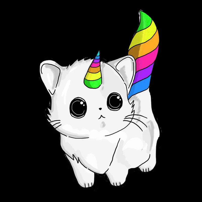 Caticorn Süß Katze Einhorn