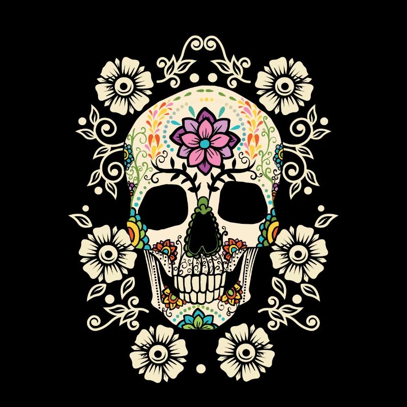Fleurs - crâne