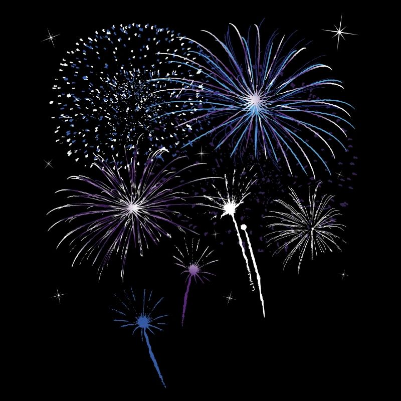 Silvester. Beautiful firework with stars.