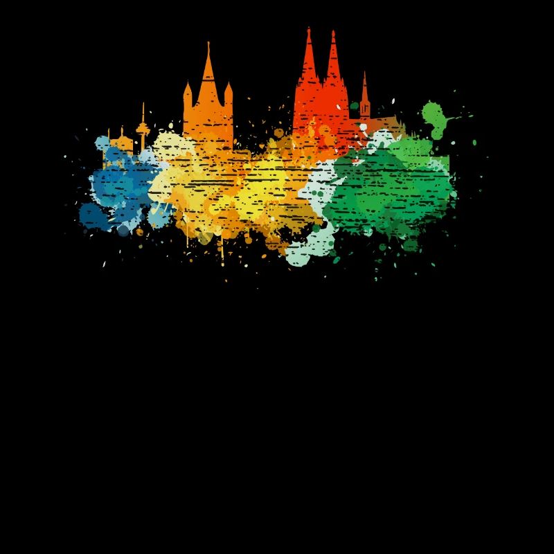Cologne Skyline coloré