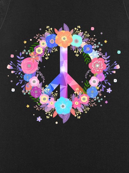 Peace sign love flowers