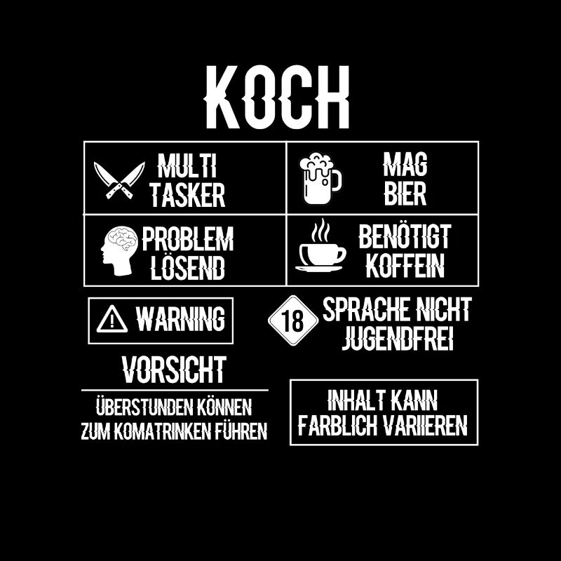 Koch Küche Köchin Kochen Küchenchef Beruf Geschenk