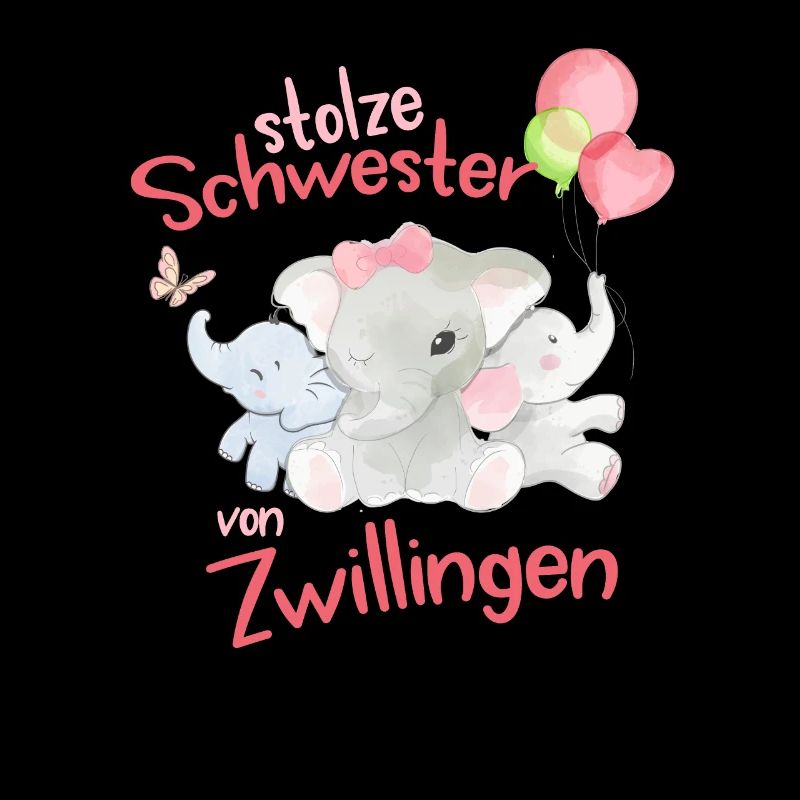 Große Schwester von Zwillingen Elefant