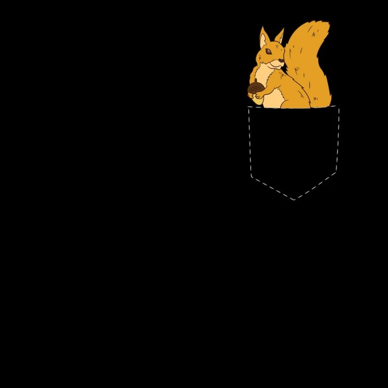 Eichhörnchen in der Tasche Niedliches Eichhörnchen