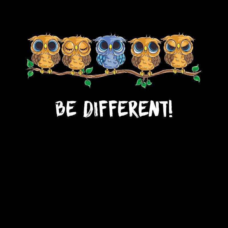 Be Different - Owl saying Owl Vogel - Cute Owl