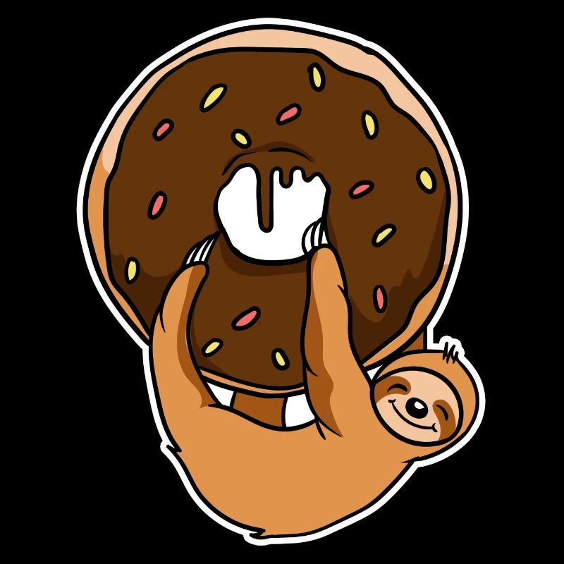Funny Donuts Sloths Sloth With Donut