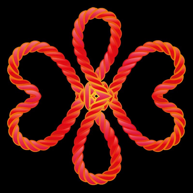 heart-shaped red intertwined cords