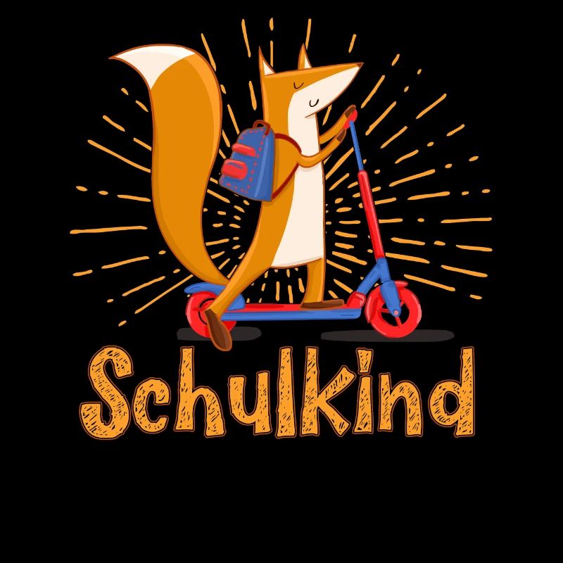 Einschulung in der Schule Kinder Fuchs Design