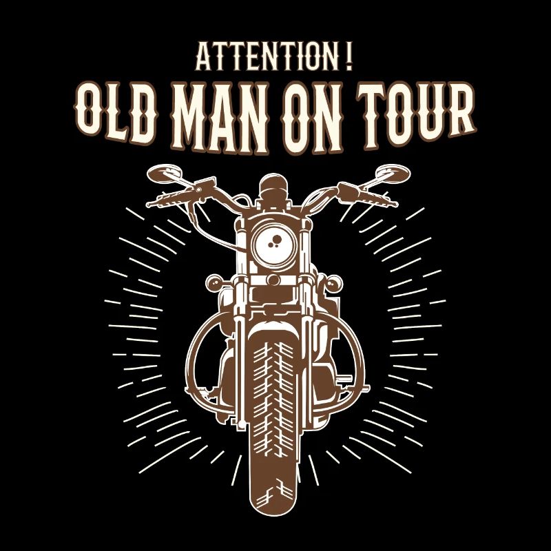 Alter Mann auf Tour Motorrad Geschenk