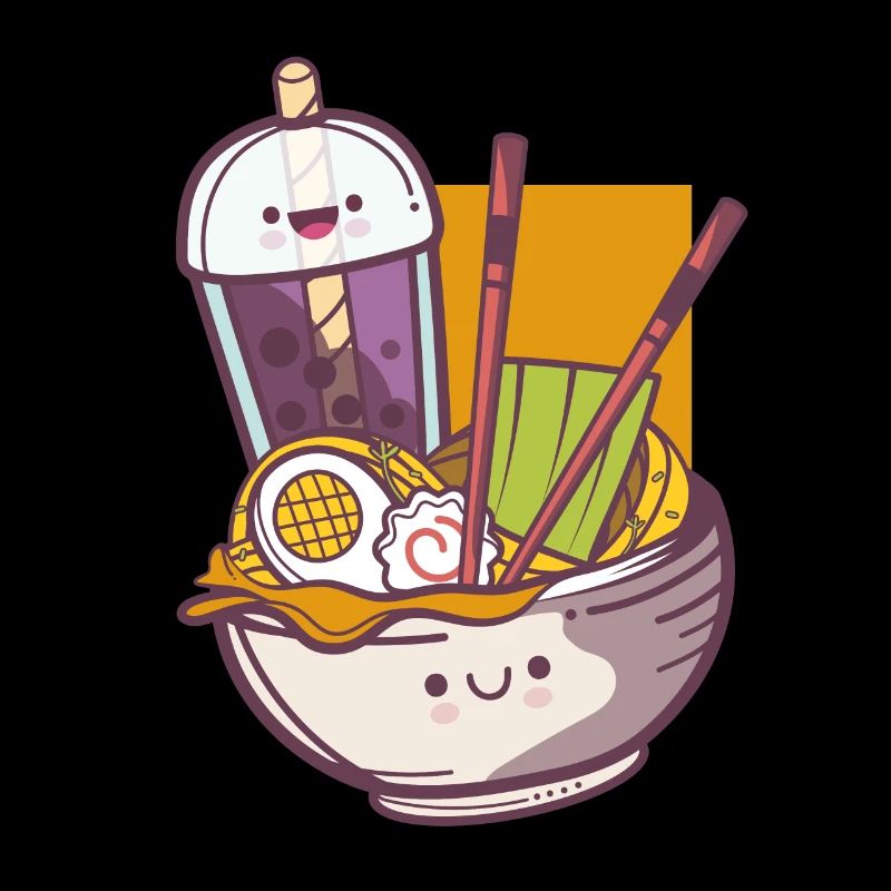 Ramen Bubble Tea Anime Manga Kawaii Tee Miso Suppe